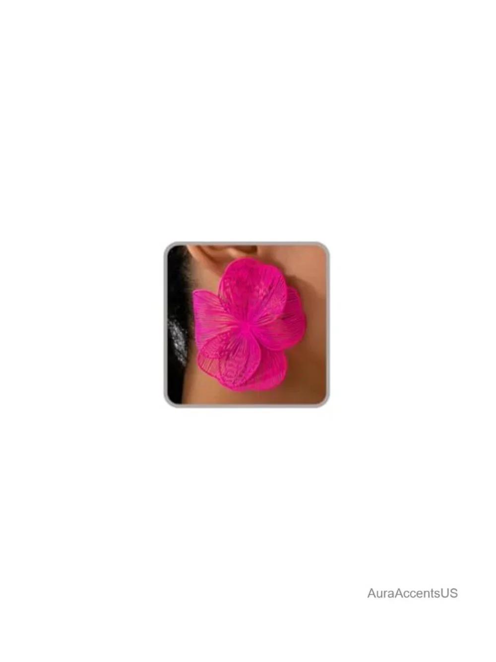 Large Double-Layer Hollow Flower Drop Earrings for Women Statement Chunky